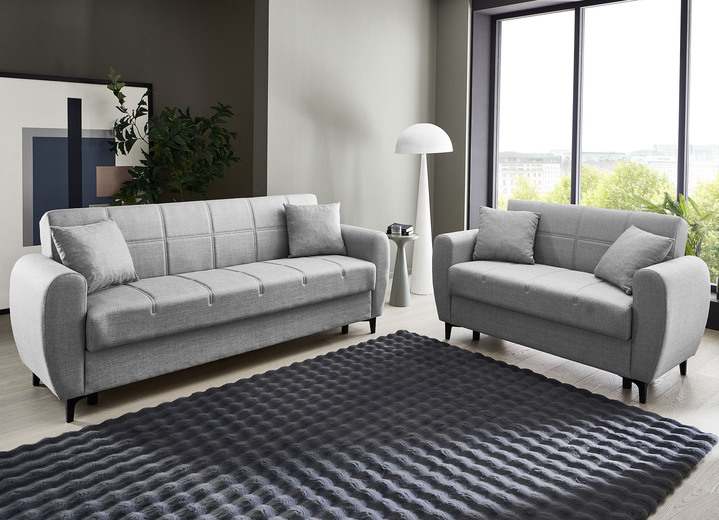 Polstergruppen - Frei im Raum aufstellbare Polstermöbel mit Bettfunktion, in Farbe BEIGE, in Ausführung Zweisitzer Ansicht 4