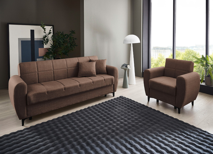 Polstergruppen - Frei im Raum aufstellbare Polstermöbel mit Bettfunktion, in Farbe BEIGE, in Ausführung Zweisitzer Ansicht 18