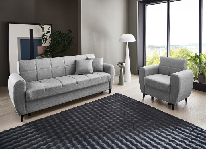 Polstergruppen - Frei im Raum aufstellbare Polstermöbel mit Bettfunktion, in Farbe BEIGE, in Ausführung Zweisitzer Ansicht 16