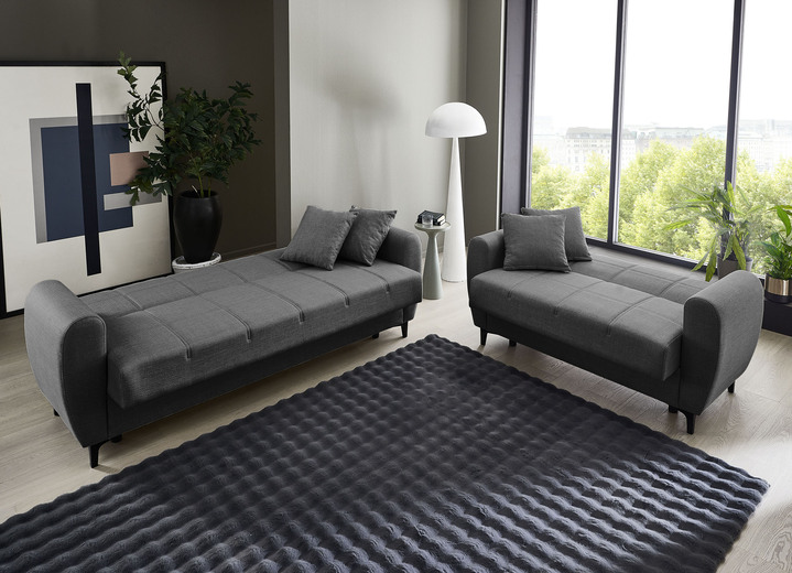 Polstergruppen - Frei im Raum aufstellbare Polstermöbel mit Bettfunktion, in Farbe BEIGE, in Ausführung Zweisitzer Ansicht 8