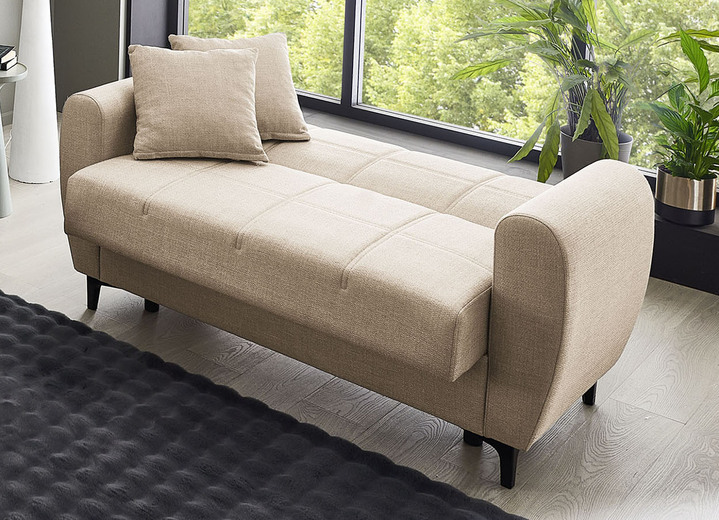 Polstergruppen - Frei im Raum aufstellbare Polstermöbel mit Bettfunktion, in Farbe BEIGE, in Ausführung Zweisitzer Ansicht 2