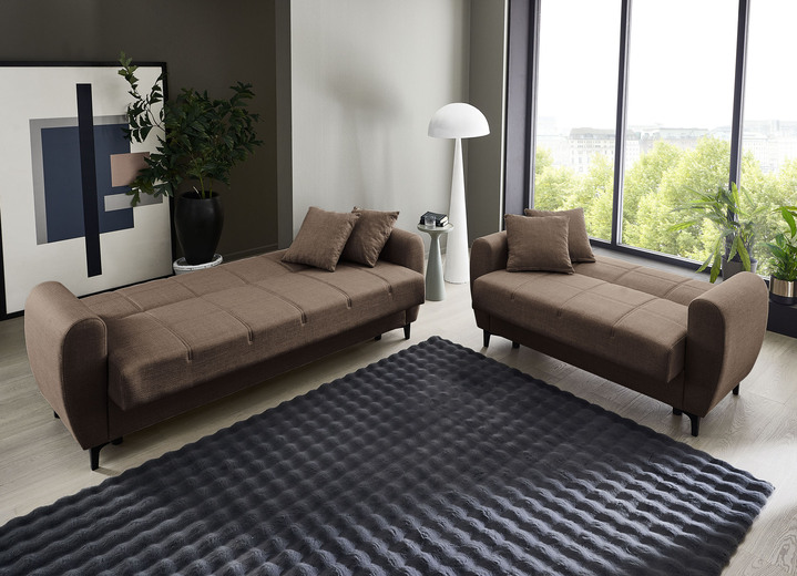 Polstergruppen - Frei im Raum aufstellbare Polstermöbel mit Bettfunktion, in Farbe BEIGE, in Ausführung Zweisitzer Ansicht 11