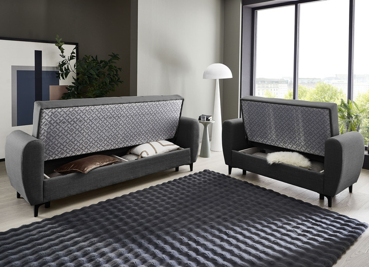 Polstergruppen - Frei im Raum aufstellbare Polstermöbel mit Bettfunktion, in Farbe BEIGE, in Ausführung Zweisitzer Ansicht 9