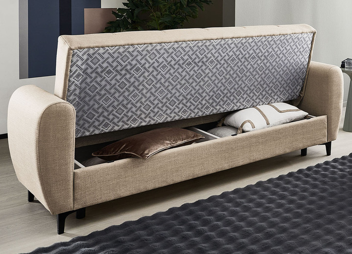 Polstergruppen - Frei im Raum aufstellbare Polstermöbel mit Bettfunktion, in Farbe BEIGE, in Ausführung Zweisitzer Ansicht 35