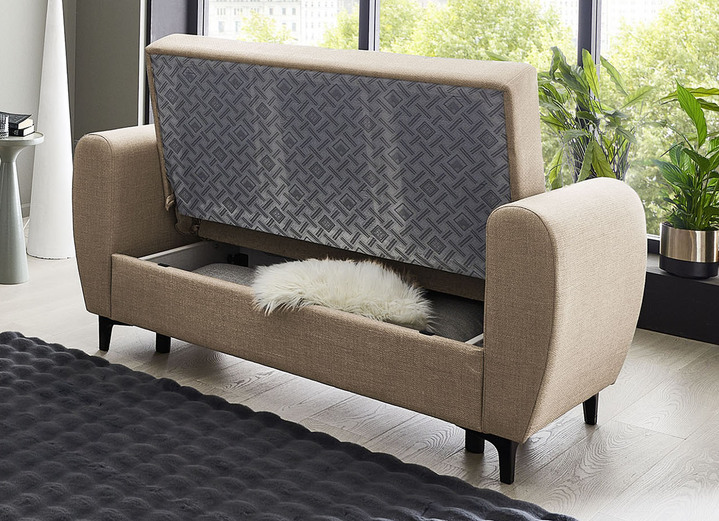 Polstergruppen - Frei im Raum aufstellbare Polstermöbel mit Bettfunktion, in Farbe BEIGE, in Ausführung Zweisitzer Ansicht 3