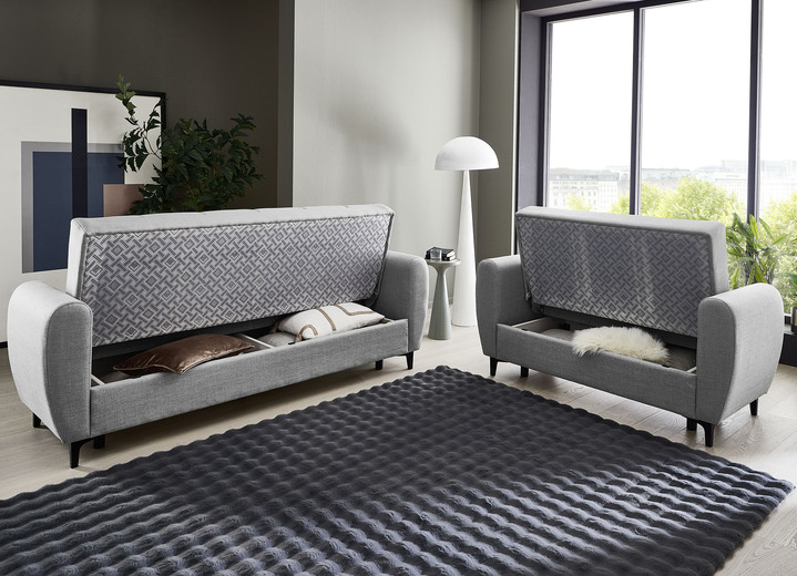 Polstergruppen - Frei im Raum aufstellbare Polstermöbel mit Bettfunktion, in Farbe BEIGE, in Ausführung Zweisitzer Ansicht 6