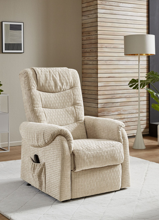 TV-Sessel / Relax-Sessel - TV-Sessel auf Rollen, in Farbe BEIGE, in Ausführung TV-Sessel, manuell verstellbar Ansicht 1
