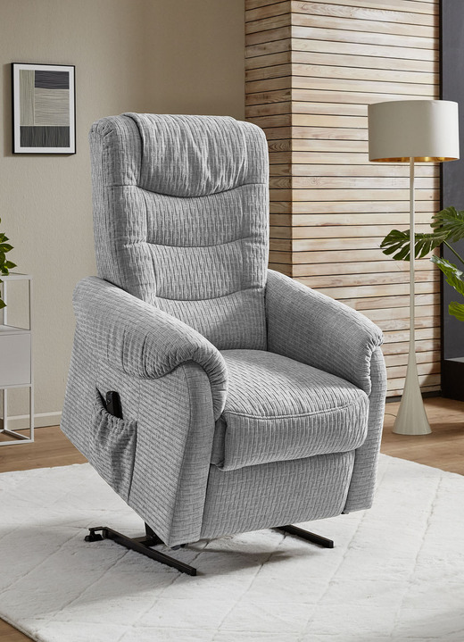 TV-Sessel / Relax-Sessel - TV-Sessel auf Rollen, in Farbe GRAU, in Ausführung TV-Sessel, manuell verstellbar Ansicht 14