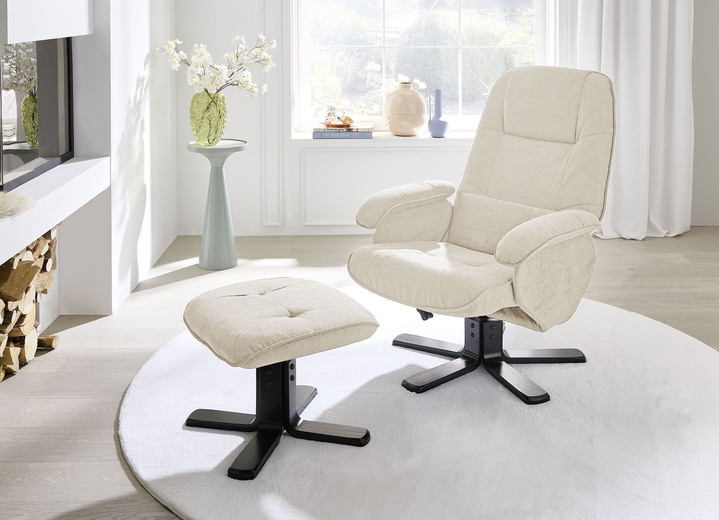 TV-Sessel / Relax-Sessel - Relax-Sessel mit Hocker, in Farbe CREME Ansicht 1