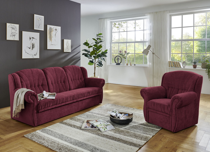 Polstergruppen - Klassische Polstermöbel mit hochwertigem Bezug, in Farbe GRAU-BRAUN, in Ausführung Sessel Ansicht 22