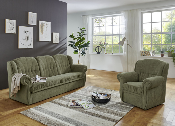 Polstergruppen - Klassische Polstermöbel mit hochwertigem Bezug, in Farbe GRAU-BRAUN, in Ausführung Sessel Ansicht 24