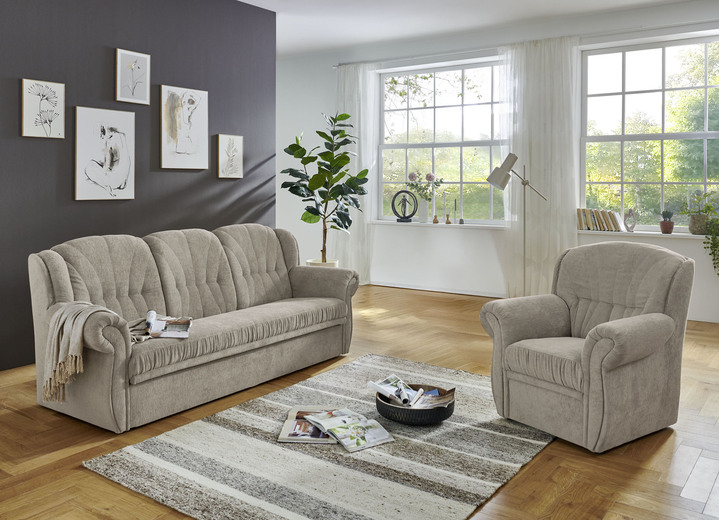 Polstergruppen - Klassische Polstermöbel mit hochwertigem Bezug, in Farbe GRAU-BRAUN, in Ausführung Sessel Ansicht 23