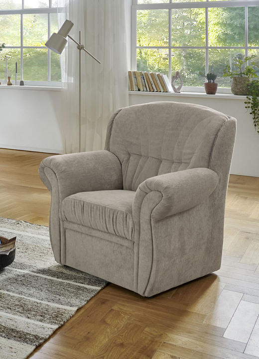 Polstergruppen - Klassische Polstermöbel mit hochwertigem Bezug, in Farbe TAUPE, in Ausführung Sessel Ansicht 1