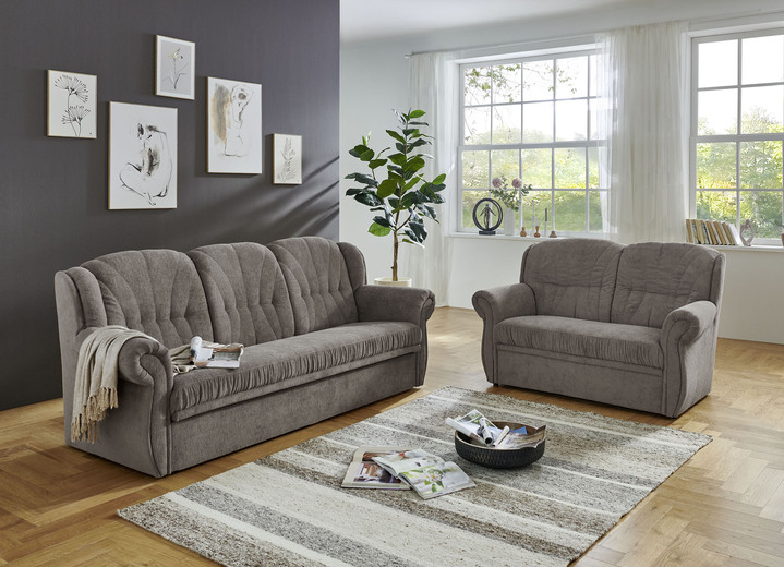 Polstergruppen - Klassische Polstermöbel mit hochwertigem Bezug, in Farbe GRAU-BRAUN, in Ausführung Sessel Ansicht 5