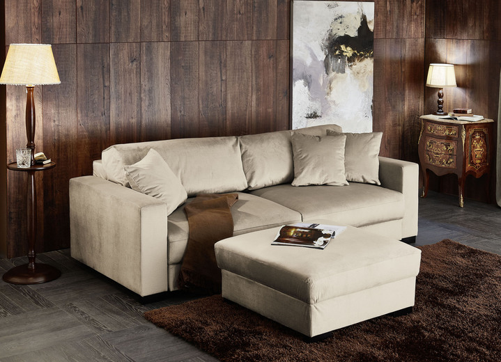 Schlafsofas - Schlafsofa mit bequemer Schaumstoffpolsterung, in Farbe GRAU, in Ausführung mit Hocker Ansicht 15