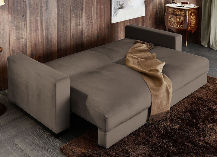 Schlafsofas - Schlafsofa mit bequemer Schaumstoffpolsterung, in Farbe GRAU, in Ausführung mit Hocker Ansicht 10