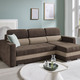 Polsterecken - Komfortable Polsterecke mit Bettfunktion, in Farbe GRAU-HELLGRAU – Farbe BRAUN-BEIGE – Ansicht 1