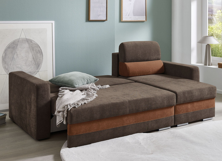 Polsterecken - Komfortable Polsterecke mit Bettfunktion, in Farbe GRAU-HELLGRAU Ansicht 7