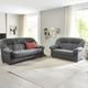 Polstergruppen - Komfortable Polstermöbel, in Farbe BEIGE, in Ausführung Polstergruppe, 2-teilig – Farbe GRAU – Ansicht 5