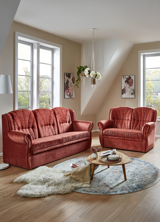 Polstergruppen - Klassische Polstermöbel, in Farbe KORALLE, in Ausführung Dreisitzer Ansicht 4