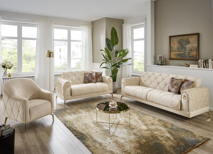 Polstergruppen - Polstermöbel, in Farbe CREME, in Ausführung Sessel Ansicht 1