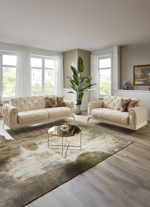 Polstergruppen - Polstermöbel, in Farbe BORDEAUX, in Ausführung Zweisitzer mit Bettfunktion Ansicht 3