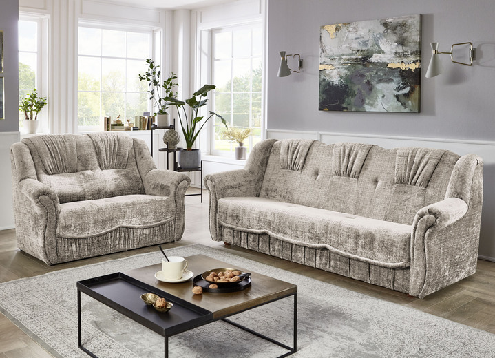 Polstergruppen - Bequeme Polstermöbel, in Farbe GRÜN, in Ausführung Dreisitzer mit Bettfunktion Ansicht 5