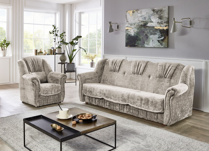 Polstergruppen - Bequeme Polstermöbel, in Farbe GRÜN, in Ausführung Dreisitzer mit Bettfunktion Ansicht 9