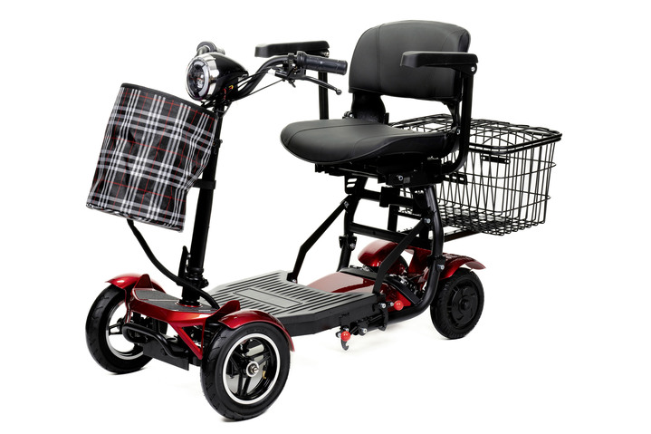Elektromobilität - 4-Rad-Roller von Antar, in Farbe ROT Ansicht 1