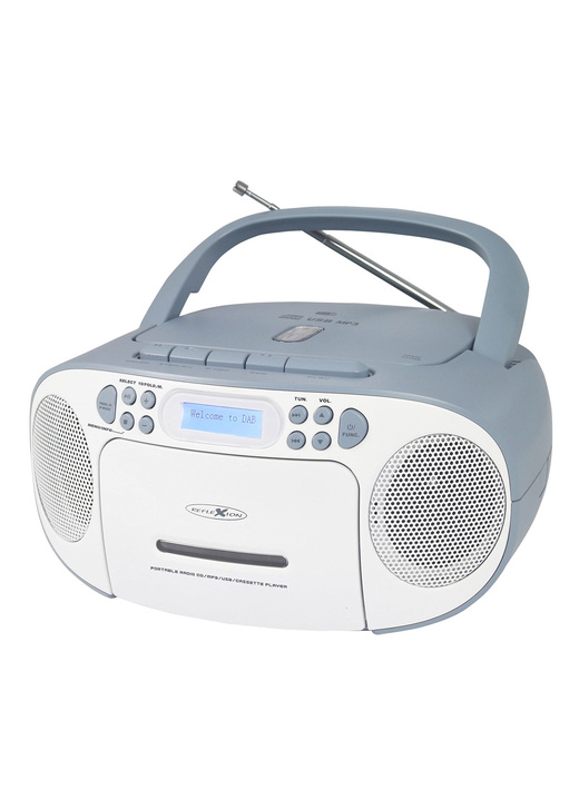 Musikanlagen - CD-Boombox DAB+, in Farbe WEISS-BLAU Ansicht 1