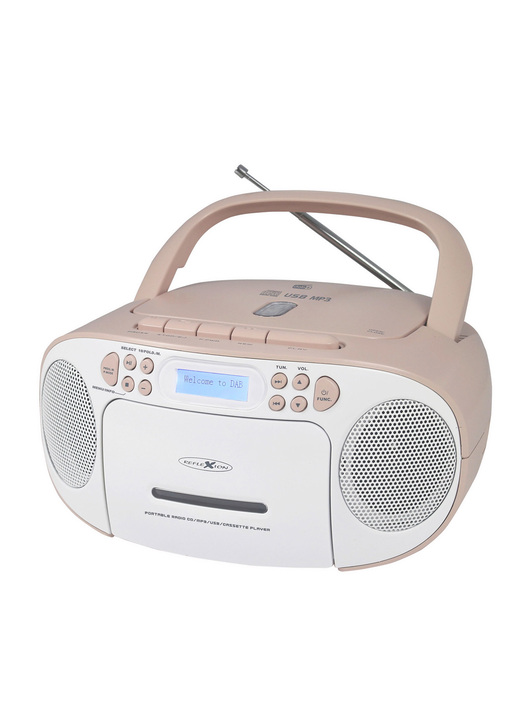 Musikanlagen - CD-Boombox DAB+, in Farbe WEISS-ROSA