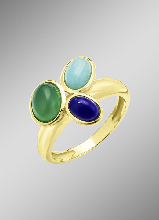 Ringe - Faszinierender Damenring mit echten Edelsteinen, in Größe 160 bis 220, in Farbe  Ansicht 1