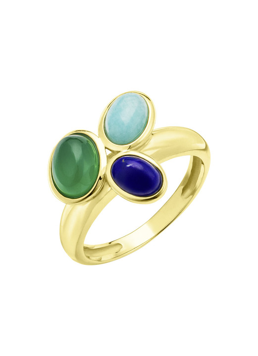 Ringe - Faszinierender Damenring mit echten Edelsteinen, in Größe 160 bis 220, in Farbe  Ansicht 2