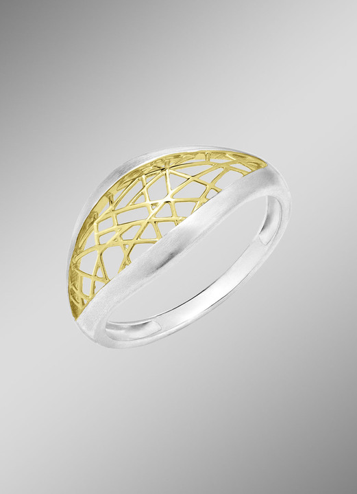 Ringe - Faszinierender Damenring in edler Bicolor-Optik, in Größe 160 bis 220, in Farbe  Ansicht 1