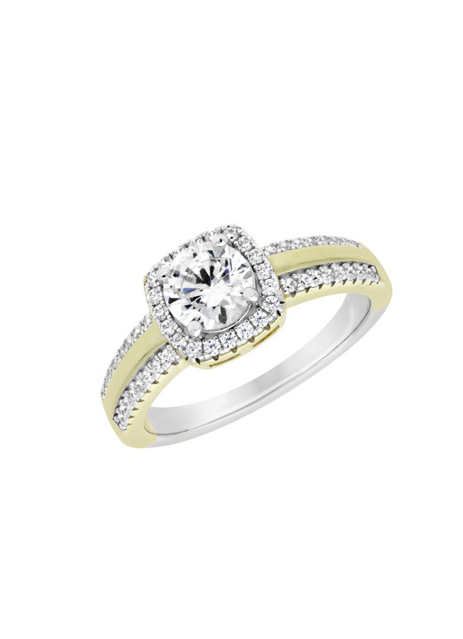 Ringe - Damenring im Bicolor-Design mit synth. Zirkonia, in Größe 160 bis 220, in Farbe  Ansicht 2