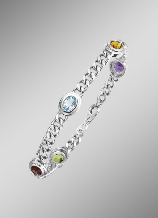 Armbänder - Armband aus Silber mit Edelsteine, in Farbe  Ansicht 1