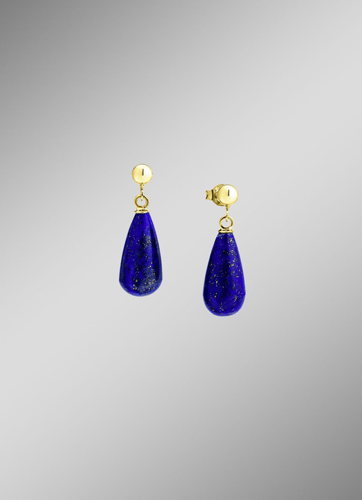 Ohrschmuck - Schicker Ohrstecker mit Lapislazuli, in Farbe  Ansicht 1