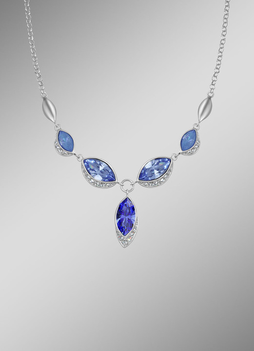 Halsketten - Maritime Faszination – Halskette mit blauen Swarovski-Kristalle, in Farbe  Ansicht 1
