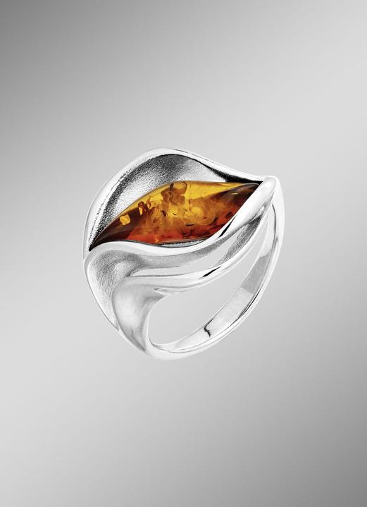 Ringe - Eleganter Damenring mit echt Bernstein, in Größe 160 bis 220, in Farbe  Ansicht 1