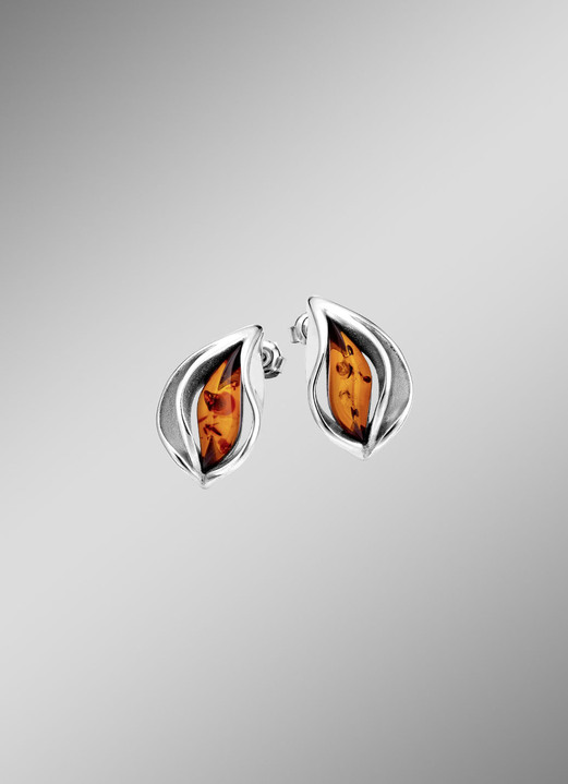Ohrschmuck - Zeitlos elegante Ohrstecker mit echt Bernstein, in Farbe  Ansicht 1