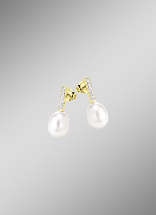 Ohrschmuck - Strahlender Charme – Ohrstecker aus vergoldetem Silber, in Farbe  Ansicht 1