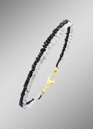 Raffiniertes Armband mit Roh-Diamanten in Hell- und Dunkelgrau