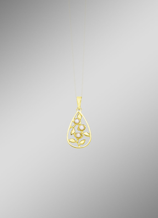 Eleganter Anhänger im Blumendesign mit Süßwasser-Zuchtperlen