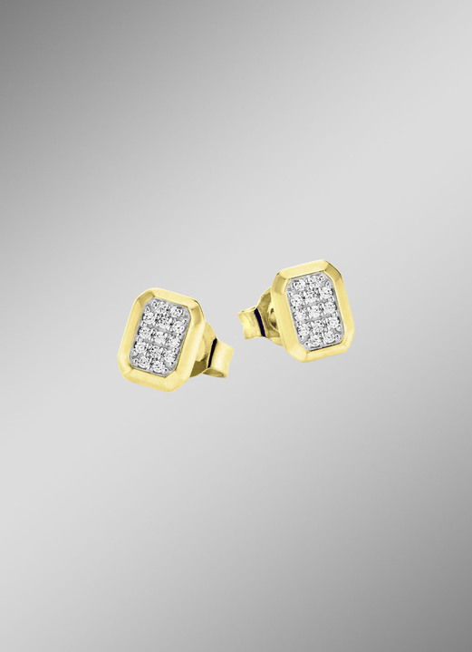 Ohrschmuck - Ohrstecker mit Brillanten, in Farbe  Ansicht 1