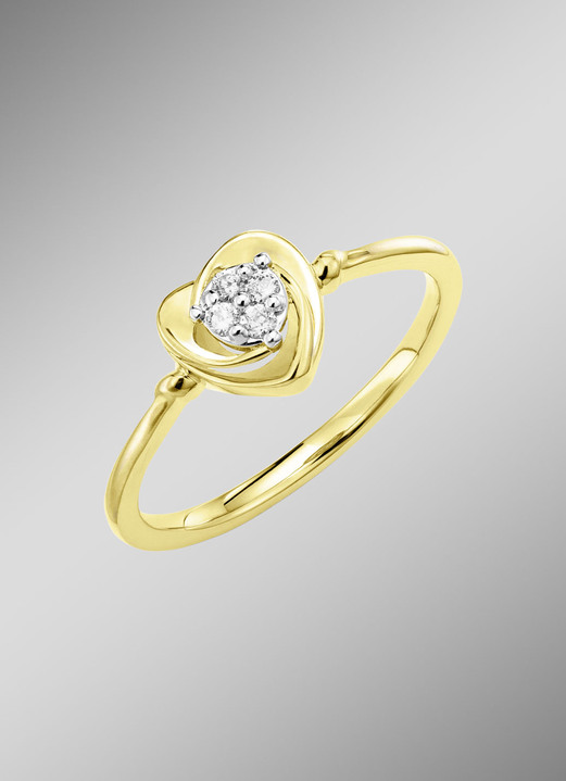 Ringe - Wundervoller Damenring in Herzform, in Größe 160 bis 220, in Farbe  Ansicht 1