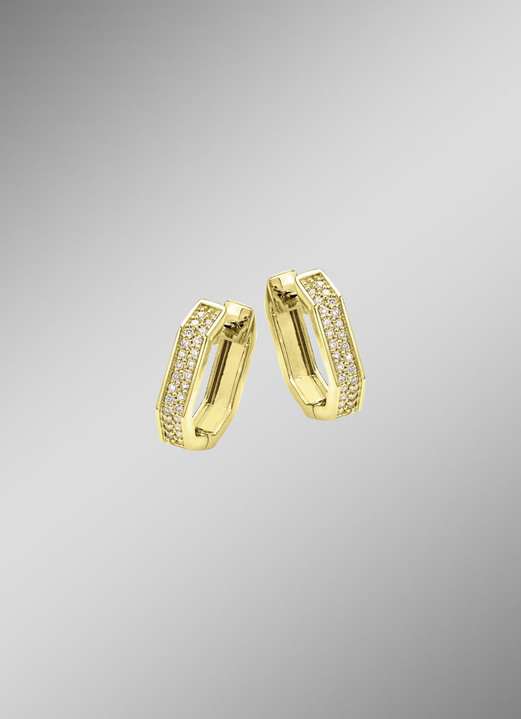 Ohrschmuck - Edle Klappcreolen mit Brillanten, in Farbe  Ansicht 1