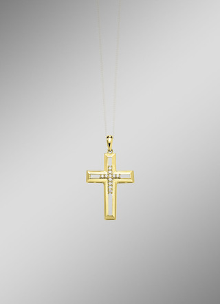 Durchbrochener Kreuz-Anhänger mit Brillanten