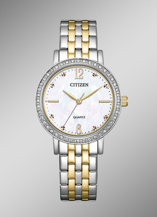 Stahlband / Metallband - Citizen Quartz-Damenuhr mit Perlmutt-Einlage, in Farbe  Ansicht 1