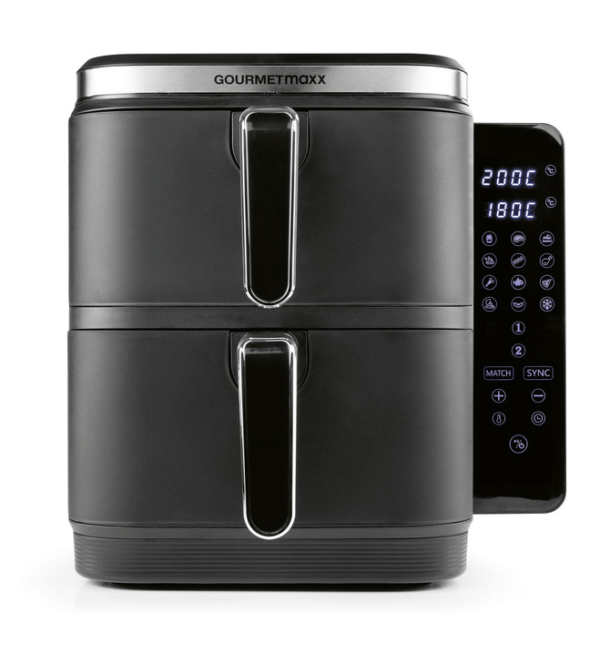 Heißluftfritteusen - Digitale Doppelkammer-Heißluftfritteuse „FryUP“, in Farbe GRAU Ansicht 3