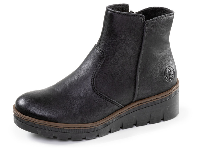 Stiefel & Stiefeletten - Rieker, gefütterte Damen-Stiefeletten, Winterschuhe, mit Reißverschluss, in Größe 036 bis 042, in Farbe SCHWARZ Ansicht 1